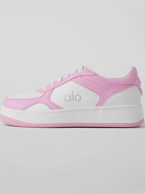 ALO Yoga Pink and White Recovery Mode Sneaker Athletic Sneakers